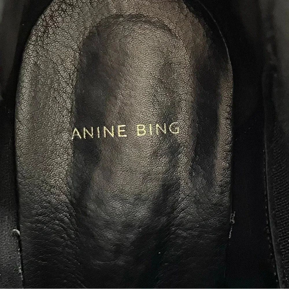 Anine Bing Stevie Black Croc Leather Booties size 39
